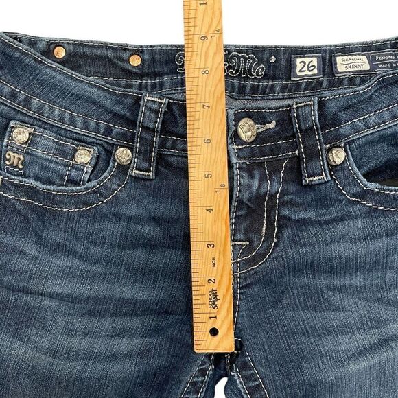 Miss Me Women's Denim Jeans Signature Skinny Sequin Beaded Pockets JP70805 Sz 26 - Picture 11 of 11